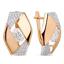 Серьги из красного золота с фианитами