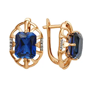 Серьги из красного золота с корундами