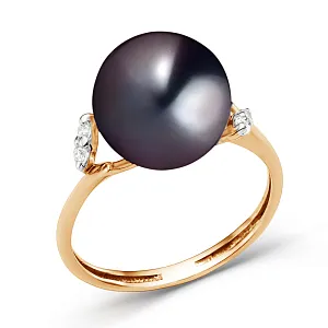 Кольцо из красного золота с фианитами