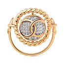 Кольцо из красного золота с фианитами