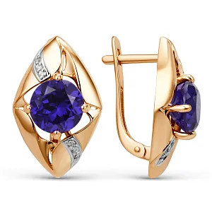 Серьги из красного золота с корундами