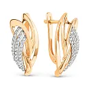 Серьги из красного золота с фианитами