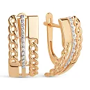 Серьги из красного золота с фианитами