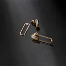 Серьги пусеты из красного золота с фианитами