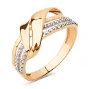 Кольцо из красного золота с фианитами