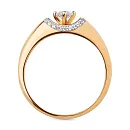 Кольцо из красного золота с фианитами