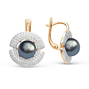 Серьги из красного золота с фианитами