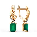 Серьги из красного золота с зелеными агатами