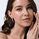 Серьги из красного золота с фианитами