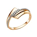 Кольцо из красного золота с фианитами