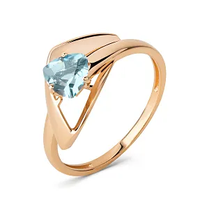 Кольцо из красного золота с swiss топазом