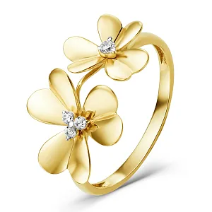 Кольцо из желтого золота с фианитами