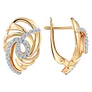 Серьги из красного золота с фианитами