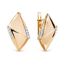 Серьги из красного золота с фианитами