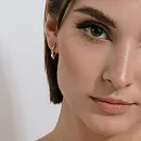 Серьги из красного золота с фианитами