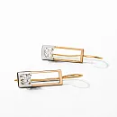 Серьги из красного золота с фианитами