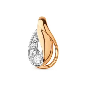 Подвеска из красного золота с фианитами