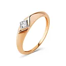 Кольцо из красного золота с фианитом