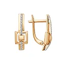 Серьги из красного золота с фианитами