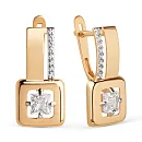 Серьги из красного золота с фианитами