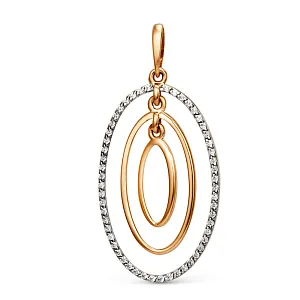 Подвеска из красного золота с фианитами