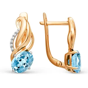 Серьги из красного золота с swiss топазами