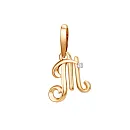 Подвеска из красного золота с фианитом