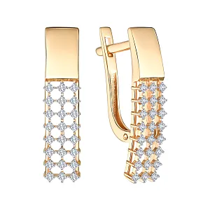 Серьги из красного золота с бриллиантами