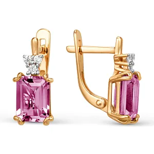 Серьги из красного золота с корундами