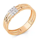 Кольцо из красного золота с фианитами