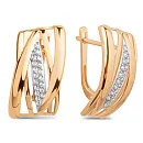 Серьги из красного золота с фианитами