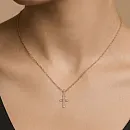 Крест из красного золота с бриллиантом