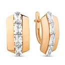 Серьги из красного золота с фианитами