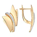 Серьги из красного золота с фианитами