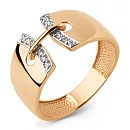 Кольцо из красного золота с фианитами