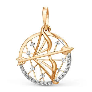 Подвеска из красного золота с фианитами