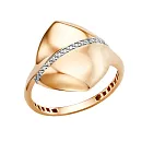 Кольцо из красного золота с фианитами