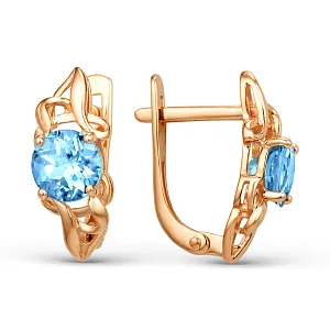 Серьги из красного золота с swiss топазами