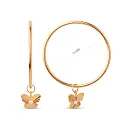 Серьги конго из красного золота с фианитами