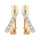 Серьги из красного золота с фианитами