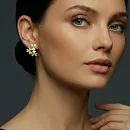 Серьги из желтого золота с бриллиантами