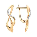 Серьги из красного золота с фианитами