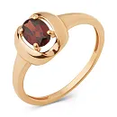 Кольцо из красного золота с гранатом