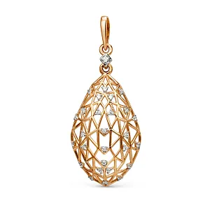 Подвеска из красного золота с фианитами