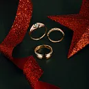 Кольцо из красного золота с фианитами