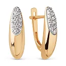 Серьги из красного золота с фианитами