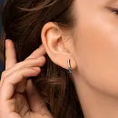 Серьги из красного золота с лондон топазами