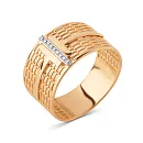 Кольцо из красного золота с фианитами