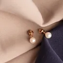 Серьги пусеты из красного золота с жемчугом