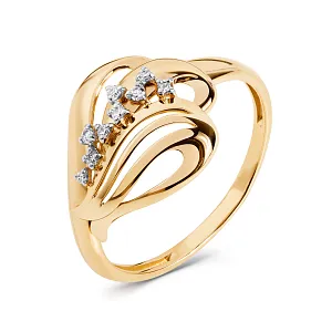 Кольцо из красного золота с фианитами